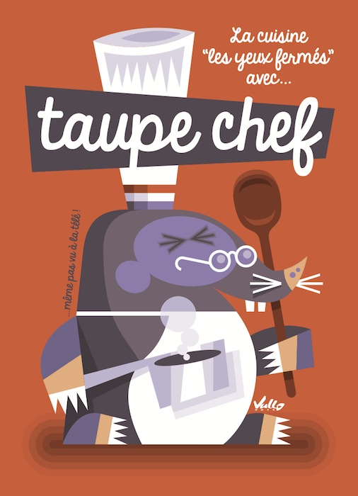 Taupe Chef postcard