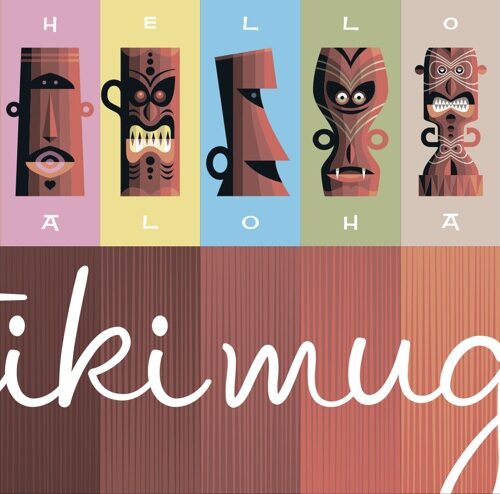 Tiki Mugs postcard