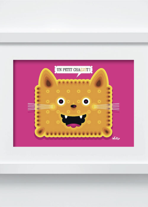 Un Petit Chat Lu postcard with frame