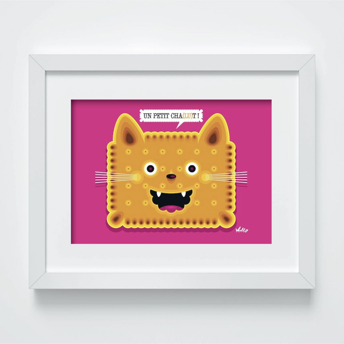 Carte postale Un Petit Chat Lu avec cadre