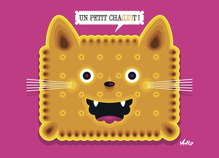 Un Petit Chat Lu postcard