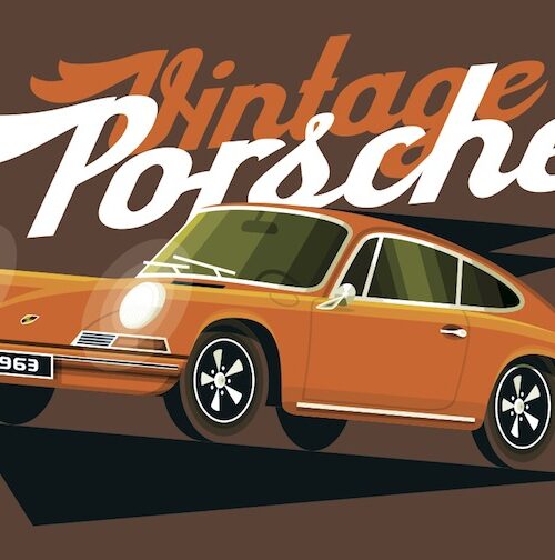 Vintage 911 Orange postcard