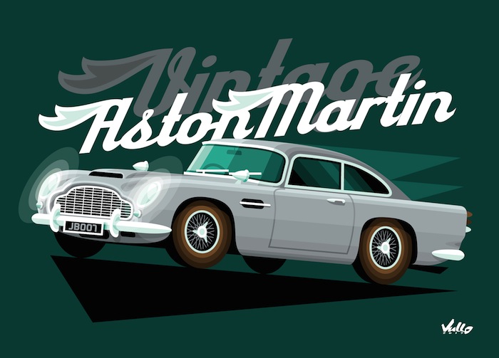 Carte postale Vintage Aston Martin