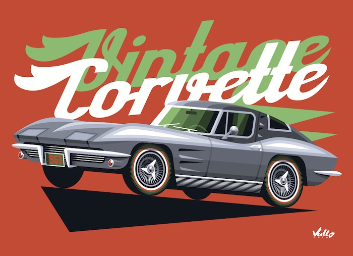 Carte postale Vintage Corvette