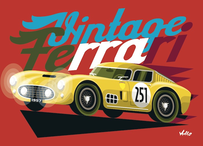 Vintage Ferrari Jaune postcard