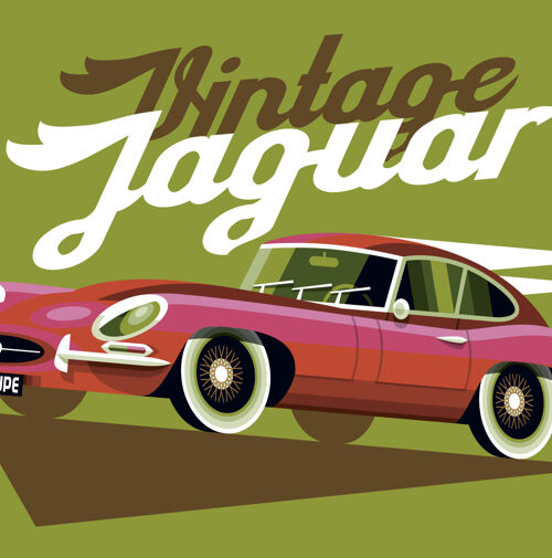 Vintage Jaguar postcard