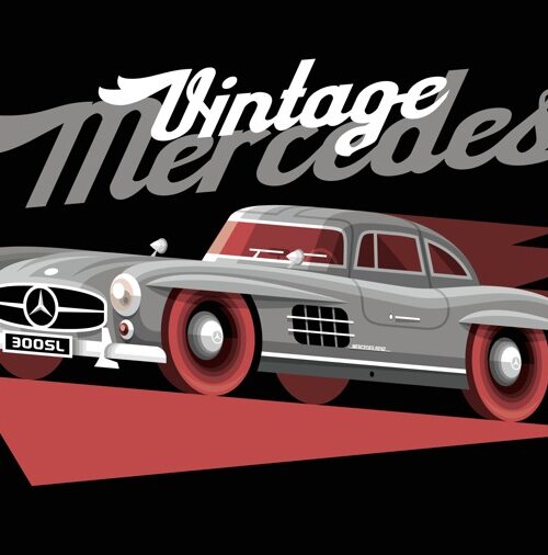 Vintage Mercedes postcard