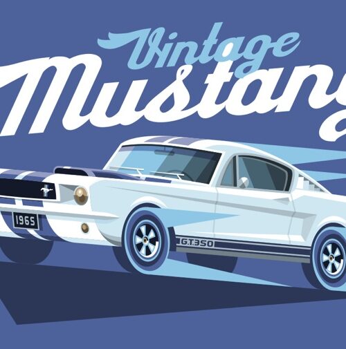 Carte postale Vintage Mustang