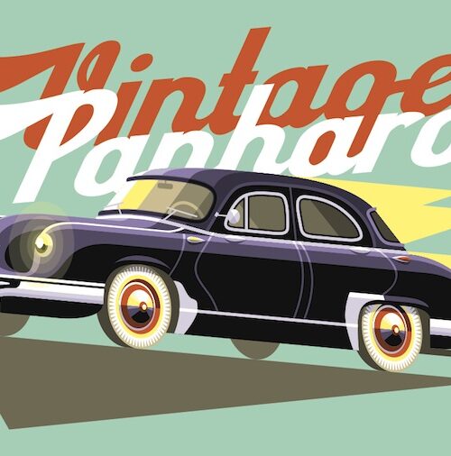 Vintage Panhard postcard