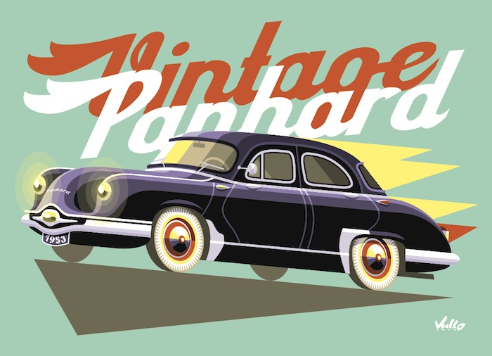 Vintage Panhard postcard
