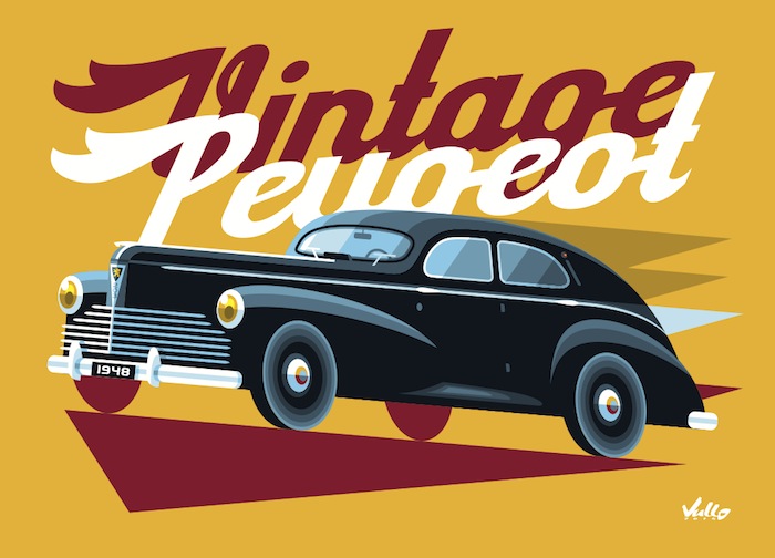 Vintage Peugeot postcard