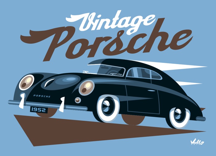 Vintage Porsche postcard