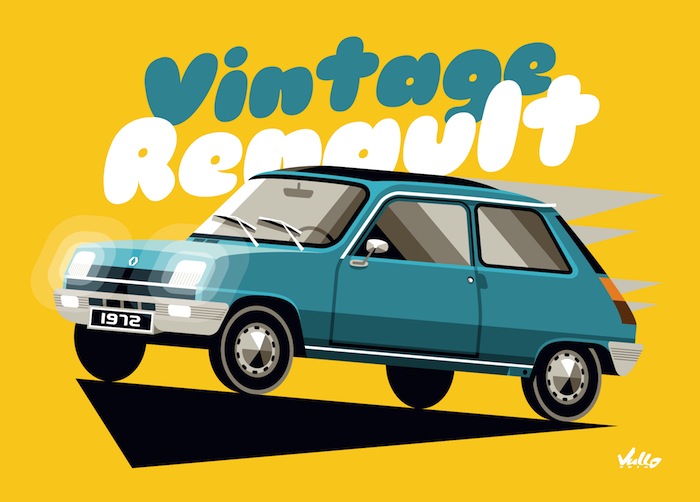 Vintage R5 Bleue postcard