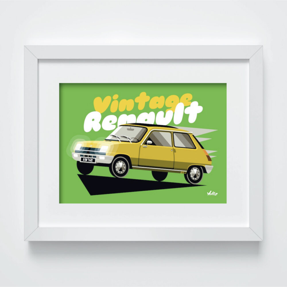 Vintage R5 Jaune postcard with frame