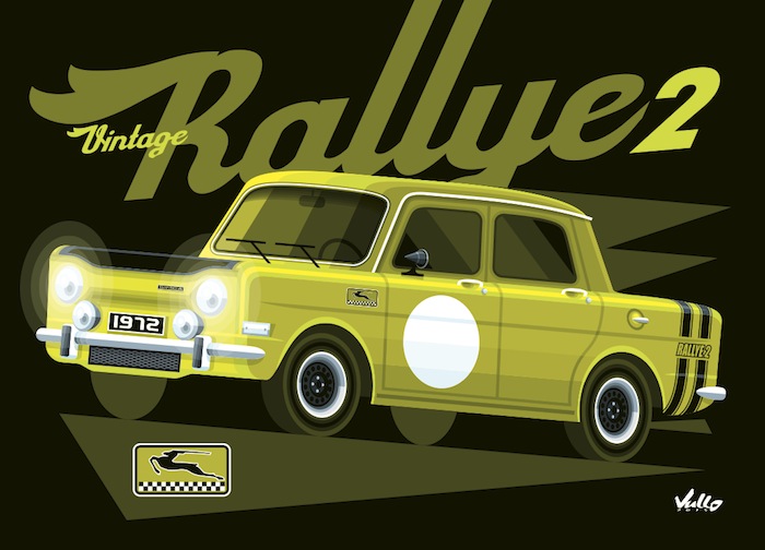 Carte postale Vintage Rallye 2