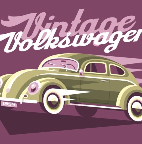 Vintage Volkswagen postcard