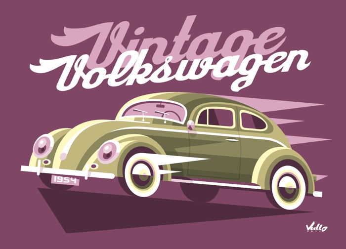 Vintage Volkswagen postcard