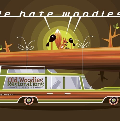 We Hate Woodies postcard