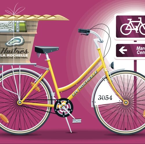 Carte postale Yellow Vélo