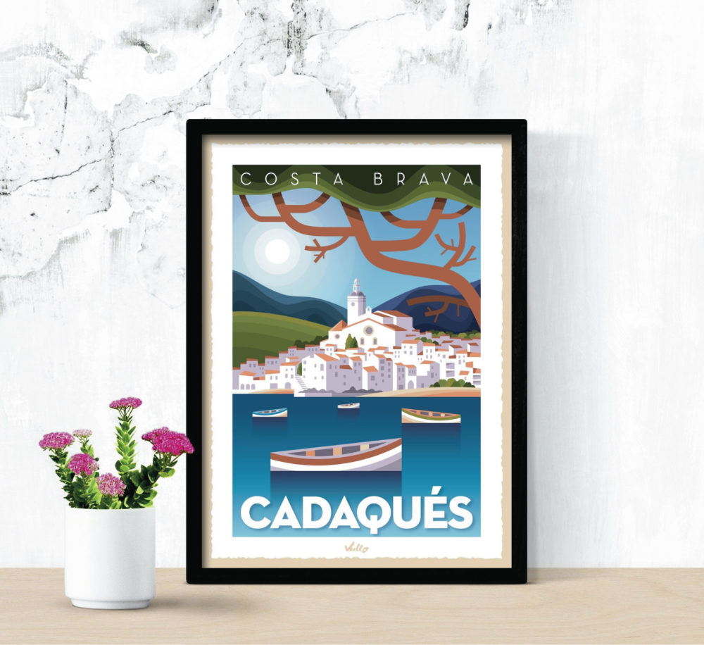 Cadaqués poster with frame