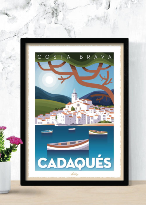 Cadaqués poster with frame