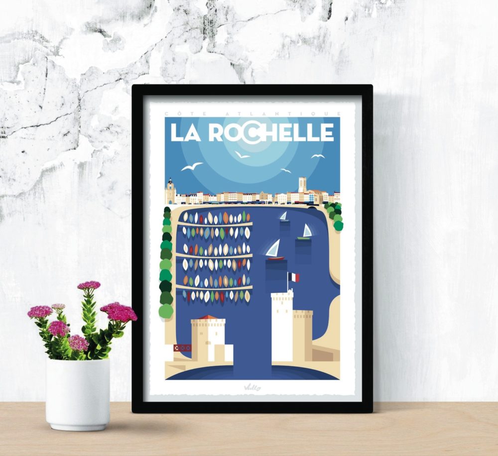 La Rochelle 3 poster with frame