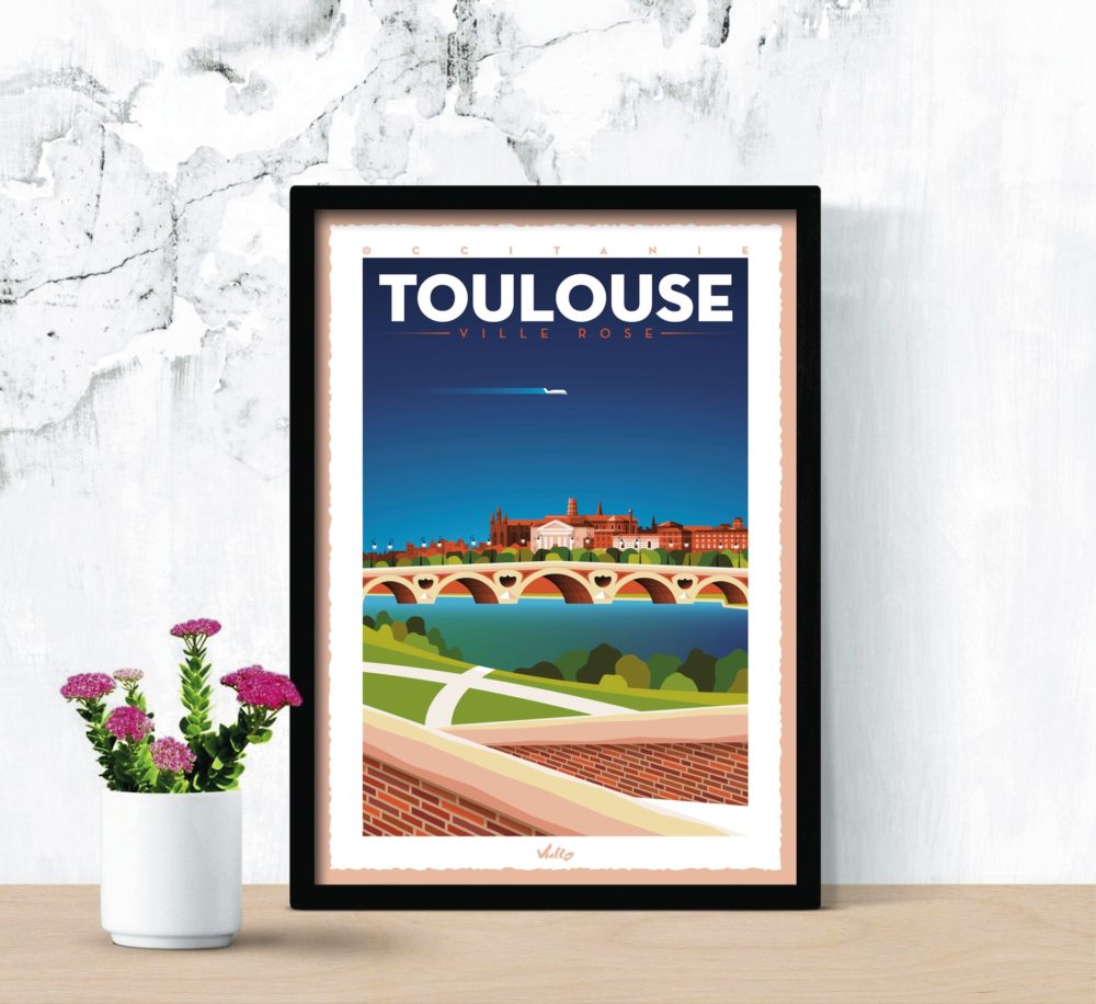 Toulouse poster with frame